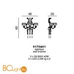 Бра Beby Diamond 0170A01 Chrome Swarovski Almond - Схема