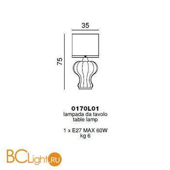 Настольная лампа Beby Diamond 0170L01 Chrome White Charmante White Pearled - Схема