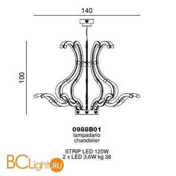 Люстра Beby Group Eclypse 0988B01 Light gold - Схема