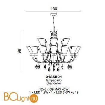 Люстра Beby Group Epoque 0185B01 Rusty 024 Marsala Gold Leaf - Схема