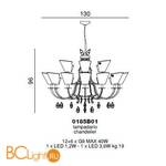 Люстра Beby Group Epoque 0185B01 Rusty 024 Marsala Gold Leaf - Схема