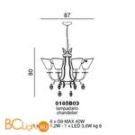 Люстра Beby Group Epoque 0185B03 Satin gold 024 Yellow - Схема