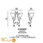 Бра Beby Group Epoque 0185A02 Black shiny 024 Black rose - Схема