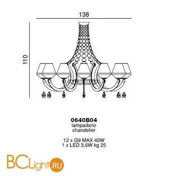 Люстра Beby Group Euphoria 0640B04 Light gold 024 Rose - Схема