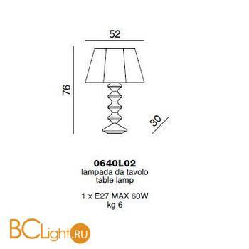 Настольная лампа Beby Group Euphoria 0640L02 Black shiny 024 - Схема