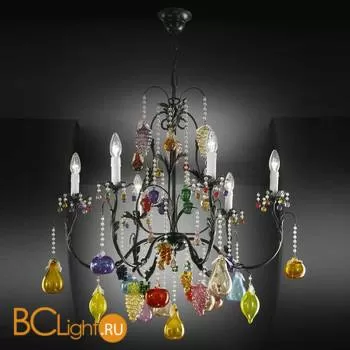 Люстра Beby Group Fruit 106/6 Satin Black multi murano - Фото 0