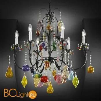 Люстра Beby Group Fruit 106/6 Satin Black multi murano