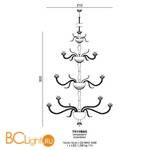 Люстра Beby Garden Party 7810BA6 Gold Multi glass SW Jet Turquoise - Схема