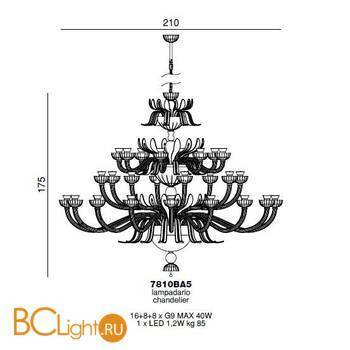 Люстра Beby Garden Party 7810BA5 Gold Golden Portofino SW Jet Golden Teak - Схема