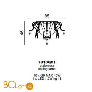 Потолочный светильник Beby Garden Party 7810Q01 Gold Golden Portofino SW Silver Night - Схема