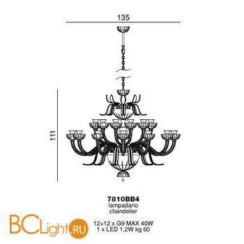 Люстра Beby Garden Party 7810BB4 Chrome Silver Cortina Swarovski Plaque - Схема