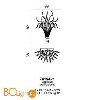 Бра Beby Garden Party 7810A01 Chrome Silver Cortina Swarovski Plaque - Схема