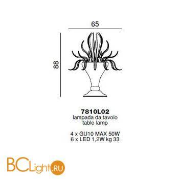 Настольная лампа Beby Garden Party 7810L02 Chrome Silver Cortina Swarovski Plaque - Схема