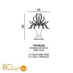 Настольная лампа Beby Garden Party 7810L02 Chrome Silver Cortina Swarovski Plaque - Схема