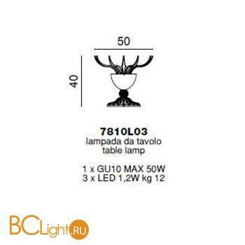 Настольная лампа Beby Garden Party 7810L03 Chrome Silver Cortina SW Silver Night - Схема