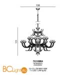 Люстра Beby Garden Party 7810BB4 Gold Orange Sicily Swarovski Plaque - Схема