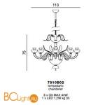 Люстра Beby Garden Party 7810B02 Gold Fuchsia Venice Swarovski Plaque - Схема