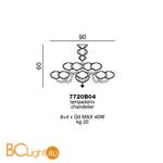 Потолочная люстра Beby Group Gloss 7720B04 Chrome Rosa Vintage - Схема