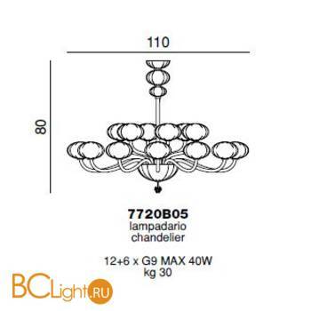 Люстра Beby Group Gloss 7720B05 Light gold Lavanda - Схема