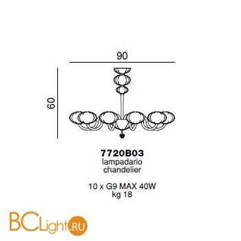 Люстра Beby Group Gloss 7720B03 Satin gold Bronze - Схема