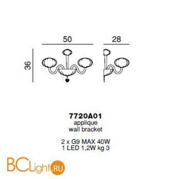 Бра Beby Group Gloss 7720A01 Light gold Corallo - Схема