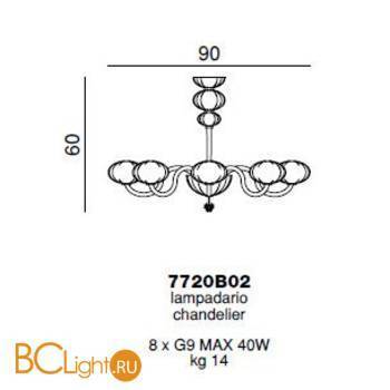 Люстра Beby Group Gloss 7720B02 Chrome Verdino - Схема