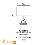 Настольная лампа Beby Group Gloss 7720L01 Light gold Cristallo 624 - Схема