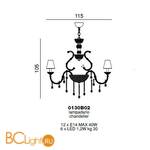 Люстра Beby Golden Rose 0130B02 Gold BB 999 Swarovski Plaque - Схема