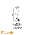 Настольная лампа Beby Golden Rose 0130L01 Light gold BB 999 SW Bronze Shade - Схема