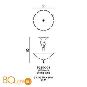 Потолочный светильник Beby Group Holly 5250Q01 Glossy Black White Charmante - Схема