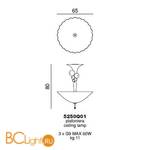 Потолочный светильник Beby Group Holly 5250Q01 Glossy Black White Charmante - Схема