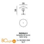 Настольная лампа Beby Group Holly 5250L01 Satin Black White Charmante - Схема