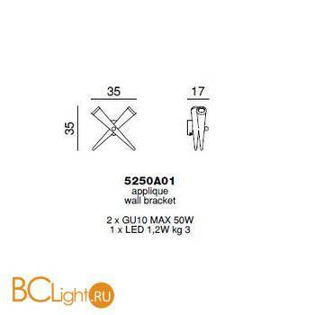 Бра Beby Group Holly 5250A01 Chrome Dark Rome - Схема