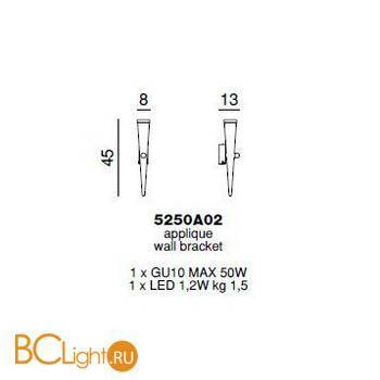 Бра Beby Group Holly 5250A02 Chrome Dark Rome - Схема