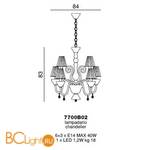 Люстра Beby La Femme 7700B02 Gold Golden Teak 322 SW Golden Teak - Схема