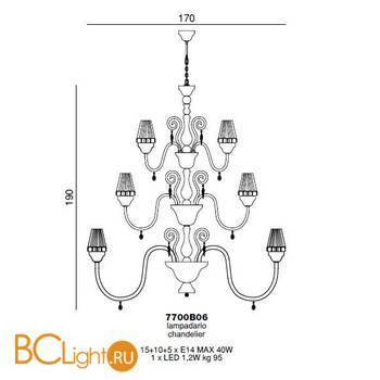 Люстра Beby La Femme 7700B06 Gold Golden Teak SW Golden Teak - Схема