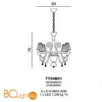 Люстра Beby La Femme 7700B01 Gold Golden Teak 322 SW Golden Teak - Схема