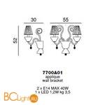 Бра Beby La Femme 7700A01 Gold Golden Teak 322 SW Golden Teak - Схема