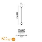 Подвесной светильник Beby La Femme 7700B07 Chrome Red Sensuelle Swarovski Almond - Схема