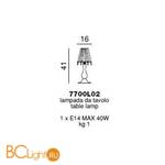 Настольная лампа Beby La Femme 7700L02 Chrome Red Sensuelle 280 SW Blu Violet - Схема