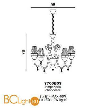 Люстра Beby La Femme 7700B03 Chrome White Charmante 595 Swarovski Almond - Схема