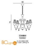 Люстра Beby La Femme 7700B03 Chrome White Charmante 595 Swarovski Almond - Схема