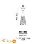 Подвесной светильник Beby La Femme 7700B08 Chrome Dark rome 397 Swarovski Almond - Схема