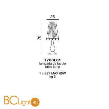 Настольная лампа Beby La Femme 7700L01 Chrome Dark rome 397 Swarovski Almond - Схема