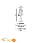 Настольная лампа Beby La Femme 7700L01 Chrome Dark rome 397 Swarovski Almond - Схема