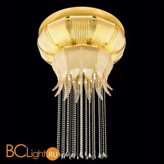Потолочный светильник Beby Group Mademoiselle Corolle 8010Q05 Light gold Amber graniglia Glass Swarovski Plaque