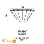 Потолочный светильник Beby Group Milano Deco 8030Q07 Light gold Transparent Glass - Схема