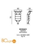 Настенный светильник Beby Group Milano Deco 8030A01 Light gold Smoked Glass - Схема