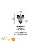 Бра Beby Group Miss Bjioux 0117A02 Chrome Black Trasparent Cut Crystal - Схема