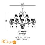 Люстра Beby Group Miss Bjioux 0117B05 White Leather 01 White Trasparent Cut Crystal - Схема